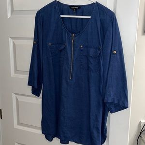 Ellen Tracy linen navy shirt.